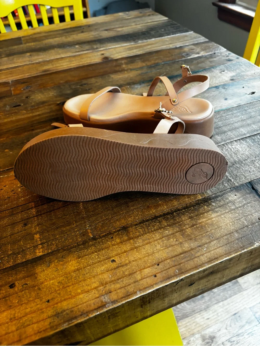 ✨ Ancient Greek Sandals Irida Platform Sandals in Natural leather
